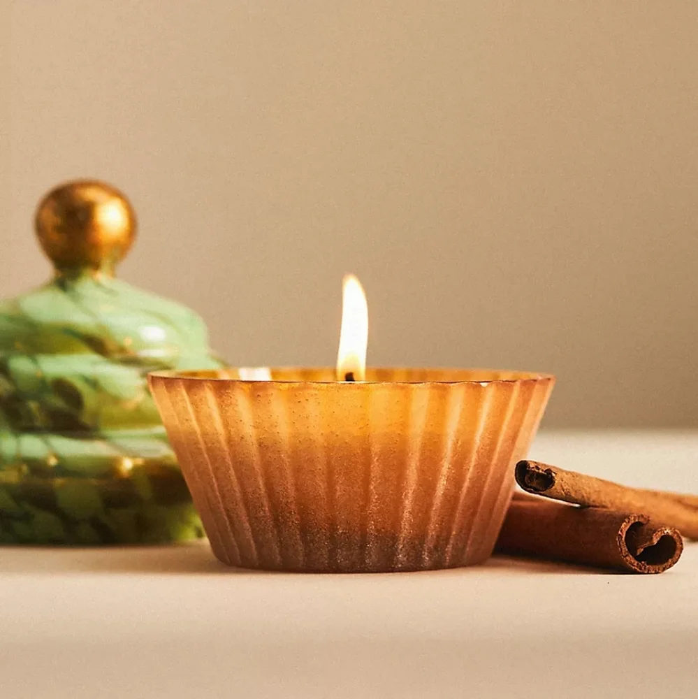 Anthropologie Cupcake Gourmand Ginger Cookie Glass Candle - Picture 1 of 3